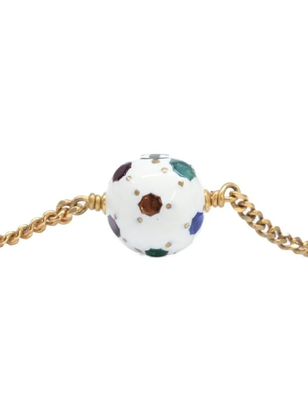 Chanel CC Logo Soccer Ball Motif Multi Stone Bracelet - Picture 7 of 9